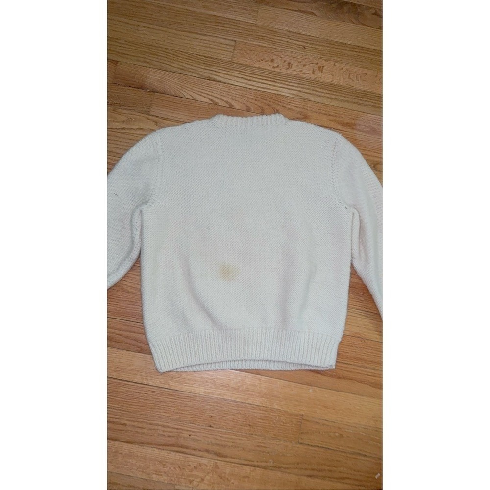 Nordstrom Vintage Sweater Womens M Ivory Bobble Knit Crewneck Pullover - Picture 8 of 10